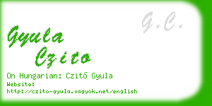 gyula czito business card